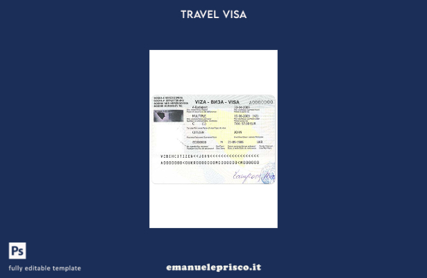 modello di visto di viaggio per la Bosnia ed Erzegovina in stile verificato